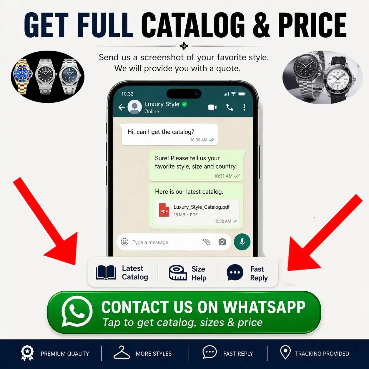 Get full watch catalog and today price